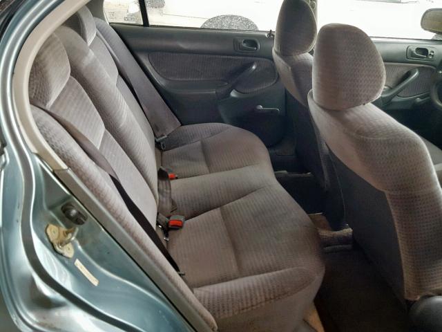 2HGEJ6613YH500118 - 2000 HONDA CIVIC BASE TURQUOISE photo 6