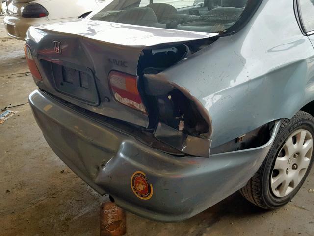2HGEJ6613YH500118 - 2000 HONDA CIVIC BASE TURQUOISE photo 9