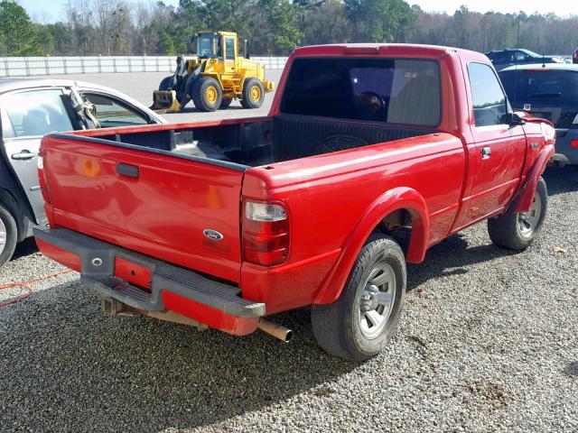 1FTYR10U43PA29658 - 2003 FORD RANGER RED photo 4