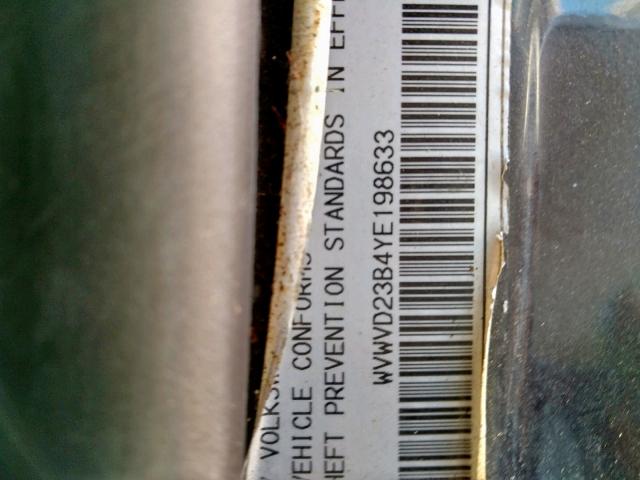 WVWVD23B4YE198633 - 2000 VOLKSWAGEN PASSAT GLX 黑色 照片 10