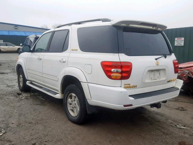 5TDBT48A82S096691 - 2002 TOYOTA SEQUOIA LI WHITE photo 3