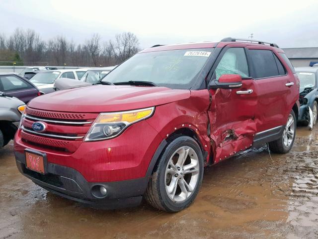 1FM5K7F82DGA99998 - 2013 FORD EXPLORER L BURGUNDY photo 2