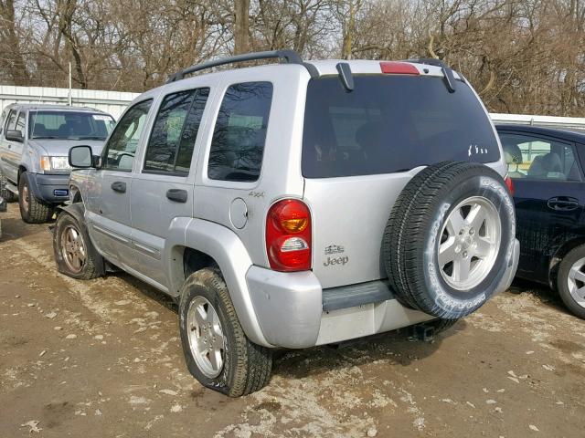 1J8GL58K12W259873 - 2002 JEEP LIBERTY LI SILVER photo 3