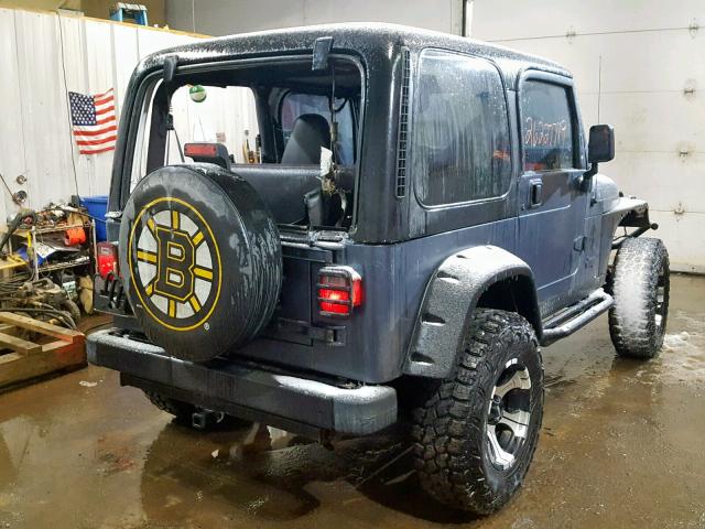 1J4FA29P21P321527 - 2001 JEEP WRANGLER / GRAY photo 4