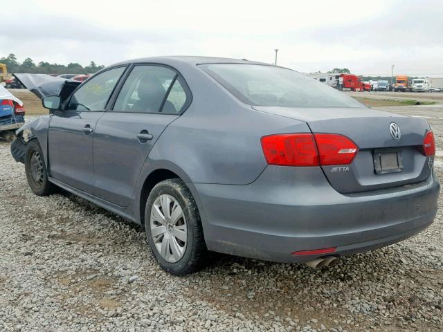 3VW2K7AJ6CM385131 - 2012 VOLKSWAGEN JETTA BASE GRAY photo 3