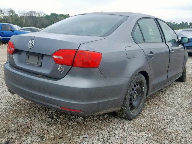 3VW2K7AJ6CM385131 - 2012 VOLKSWAGEN JETTA BASE GRAY photo 4