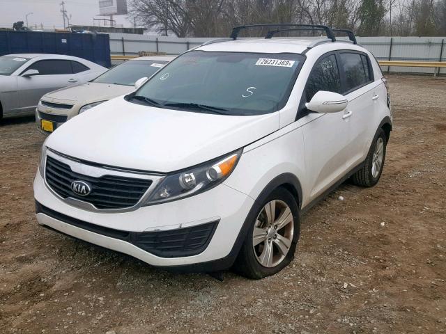 KNDPB3A29D7406348 - 2013 KIA SPORTAGE B WHITE photo 2