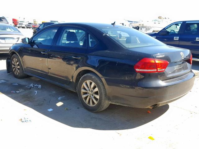 1VWAP7A36DC068497 - 2013 VOLKSWAGEN PASSAT S BLACK photo 3