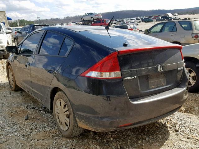 JHMZE2H51AS014420 - 2010 HONDA INSIGHT LX BLACK photo 3