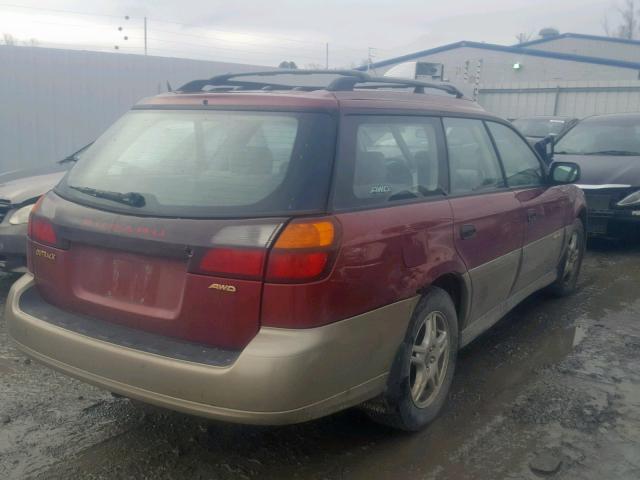 4S3BH675726633231 - 2002 SUBARU LEGACY OUT BURGUNDY photo 4