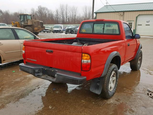 5TENM92N11Z823884 - 2001 TOYOTA TACOMA PRE RED photo 4