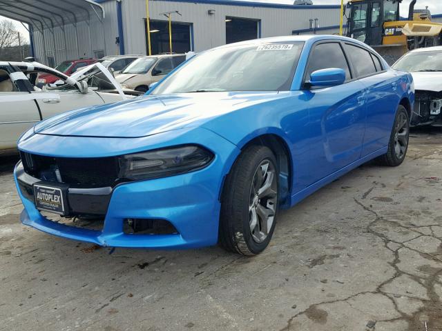 2C3CDXHG9FH836958 - 2015 DODGE CHARGER SX BLUE photo 2