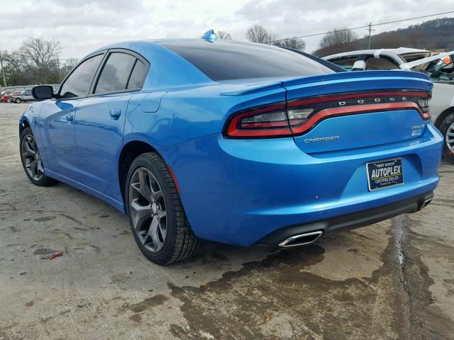 2C3CDXHG9FH836958 - 2015 DODGE CHARGER SX BLUE photo 3