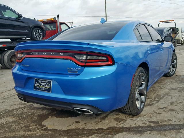 2C3CDXHG9FH836958 - 2015 DODGE CHARGER SX BLUE photo 4