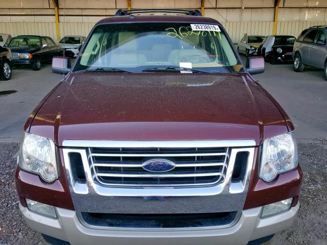 1FMEU6EE3AUA17124 - 2010 FORD EXPLORER E MAROON photo 9