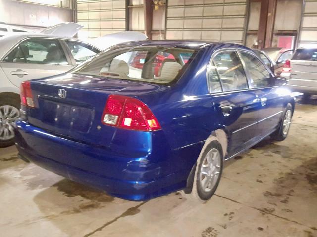 1HGES16314L015488 - 2004 HONDA CIVIC DX V BLUE photo 4