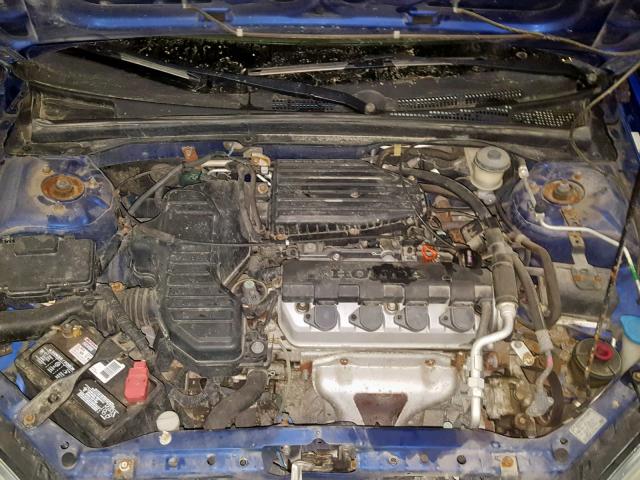 1HGES16314L015488 - 2004 HONDA CIVIC DX V BLUE photo 7