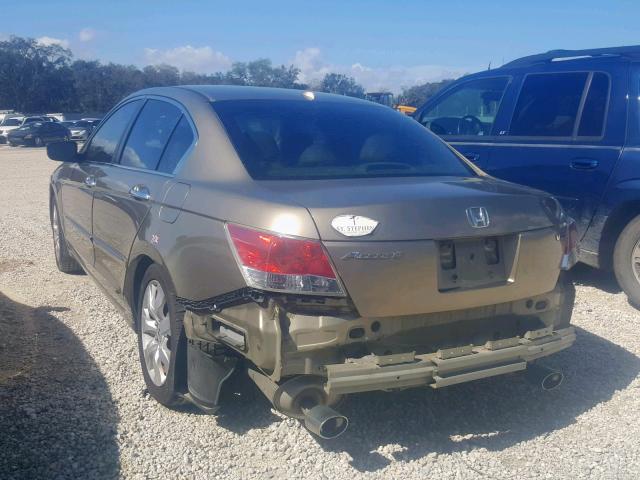 1HGCP36899A005293 - 2009 HONDA ACCORD EXL BEIGE photo 3