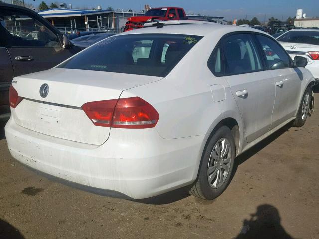 1VWAP7A33DC134214 - 2013 VOLKSWAGEN PASSAT S WHITE photo 4