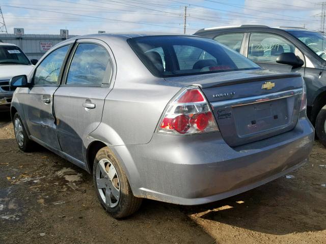 KL1TD5DE8BB211191 - 2011 CHEVROLET AVEO LS GRAY photo 3