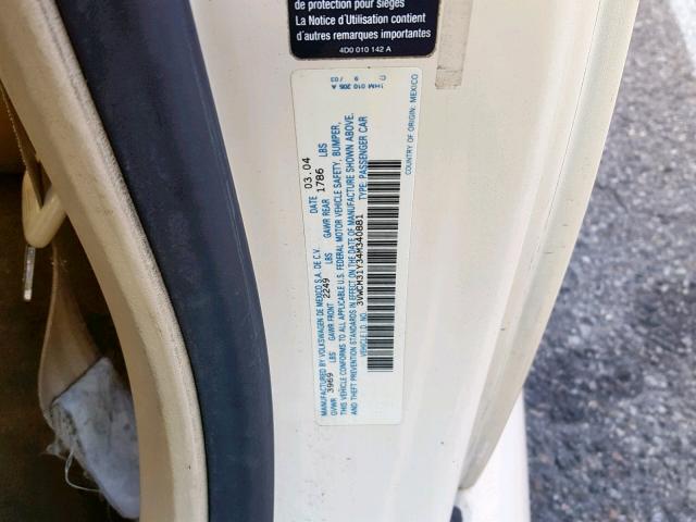 3VWCM31Y34M340881 - 2004 VOLKSWAGEN NEW BEETLE კრემისფერი ფოტო 10