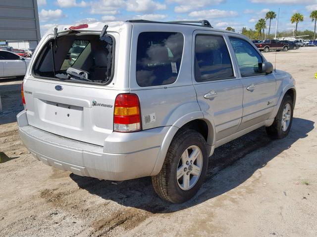 1FMCU96H15KD16386 - 2005 FORD ESCAPE HEV SILVER photo 4