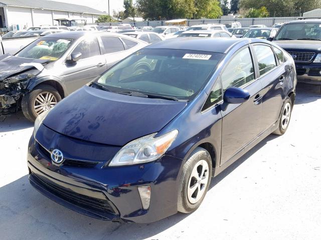 JTDKN3DU1D1618498 - 2013 TOYOTA PRIUS BLUE photo 2