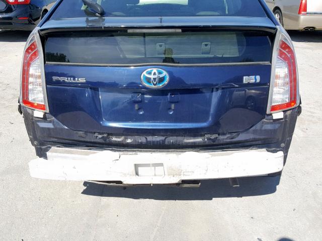 JTDKN3DU1D1618498 - 2013 TOYOTA PRIUS BLUE photo 9