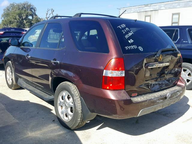 2HNYD18621H504076 - 2001 ACURA MDX TOURIN MAROON photo 3