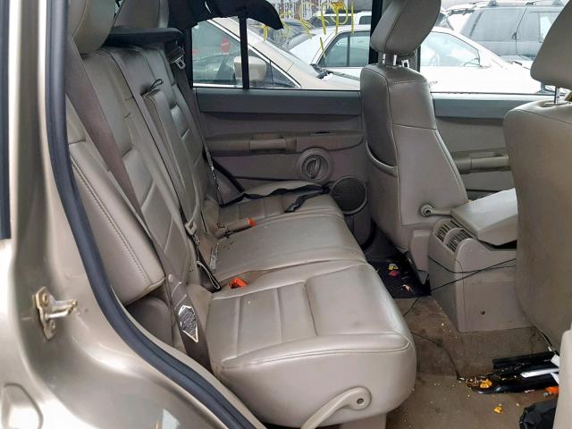 1J8HG48N46C202815 - 2006 JEEP COMMANDER TAN photo 6