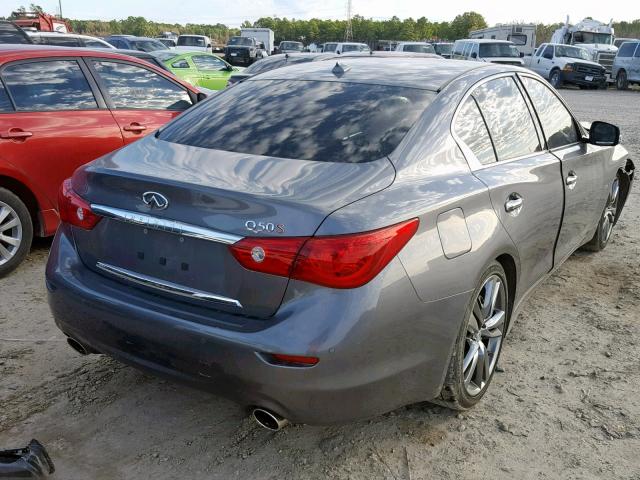 JN1BV7AP8FM350432 - 2015 INFINITI Q50 BASE GRAY photo 4