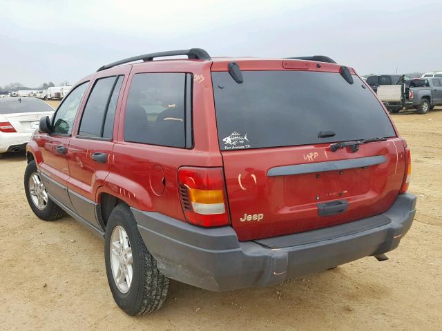 1J8GX48S23C504942 - 2003 JEEP GRAND CHER RED photo 3