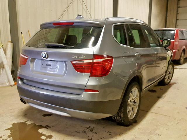 5UXWX9C58D0D07618 - 2013 BMW X3 XDRIVE2 SILVER photo 4