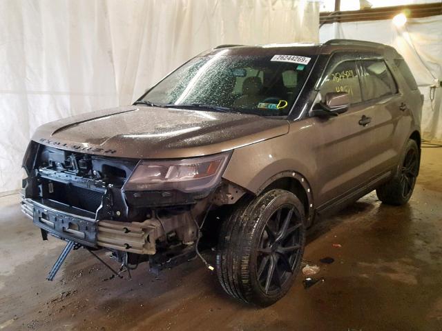 1FM5K8F89GGC94233 - 2016 FORD EXPLORER L BROWN photo 2