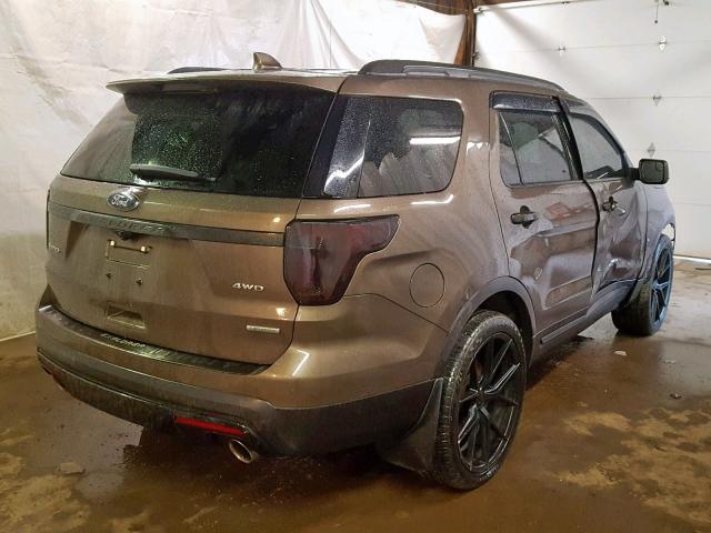 1FM5K8F89GGC94233 - 2016 FORD EXPLORER L BROWN photo 4