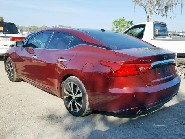 1N4AA6AP3HC449107 - 2017 NISSAN MAXIMA 3.5 MAROON photo 3