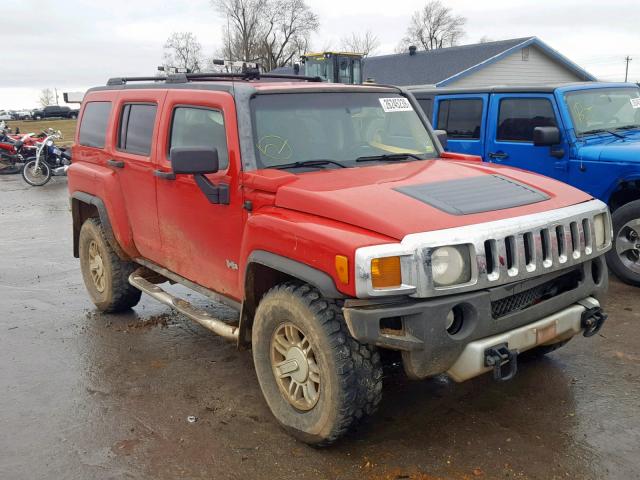 5GTEN13E298120118 - 2009 HUMMER H3 RED photo 1