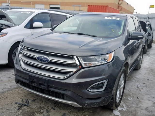 2FMTK3J90FBB40476 - 2015 FORD EDGE SEL GRAY photo 2