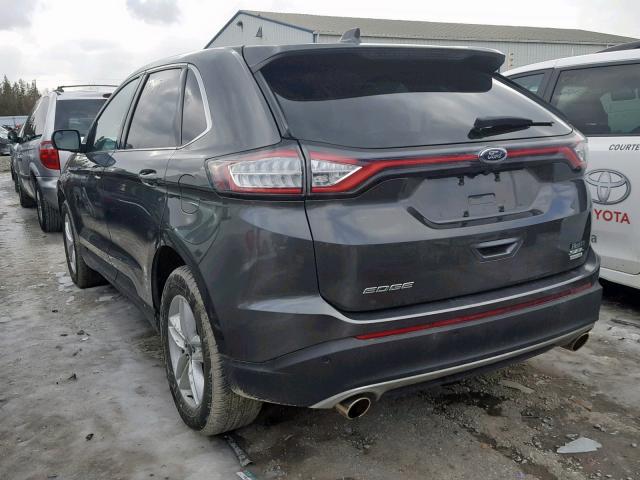 2FMTK3J90FBB40476 - 2015 FORD EDGE SEL GRAY photo 3