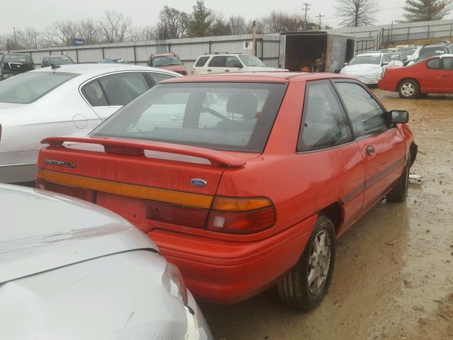 1FAPP11J2PW246360 - 1993 FORD ESCORT LX RED photo 4