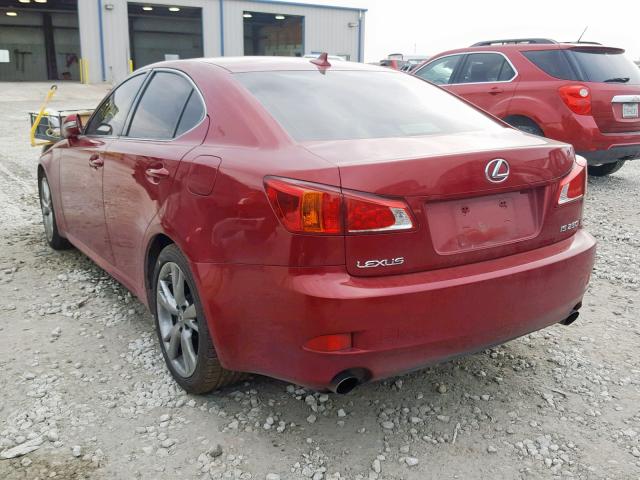 JTHBF5C27A5118468 - 2010 LEXUS IS 250 RED photo 3