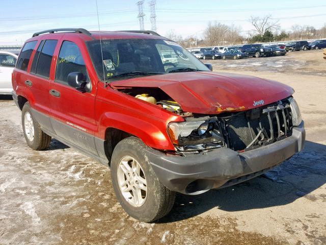 1J4GW48SX4C332519 - 2004 JEEP GRAND CHER RED photo 1