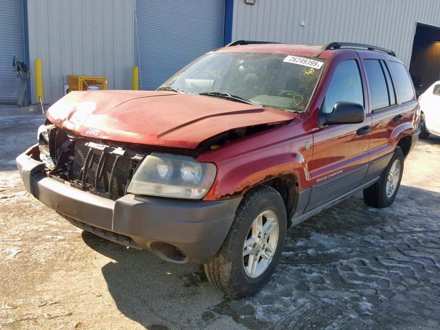 1J4GW48SX4C332519 - 2004 JEEP GRAND CHER RED photo 2