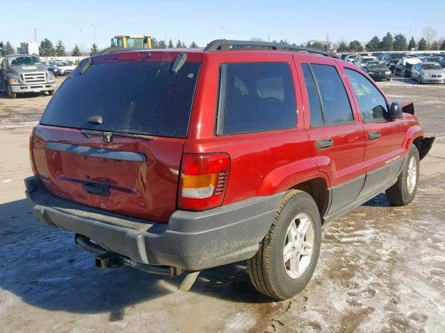 1J4GW48SX4C332519 - 2004 JEEP GRAND CHER RED photo 4