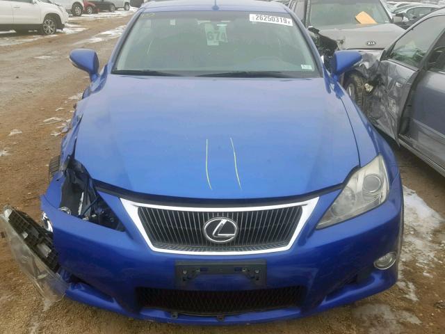 JTHFF2C21A2507799 - 2010 LEXUS IS 250 BLUE photo 7