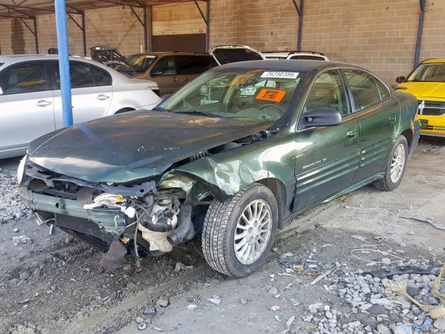 1G2NG52E4YM770766 - 2000 PONTIAC GRAND AM S GREEN photo 2