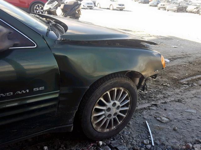 1G2NG52E4YM770766 - 2000 PONTIAC GRAND AM S GREEN photo 9