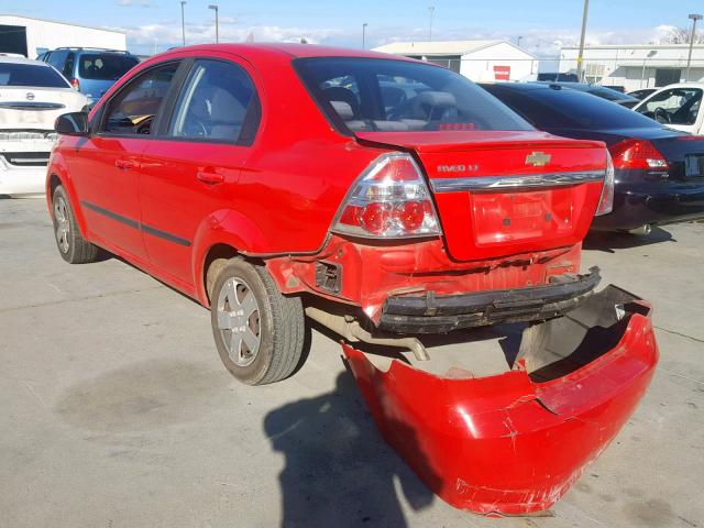 KL1TD5DE0AB115358 - 2010 CHEVROLET AVEO LS RED photo 3