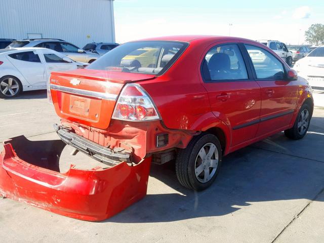 KL1TD5DE0AB115358 - 2010 CHEVROLET AVEO LS RED photo 4