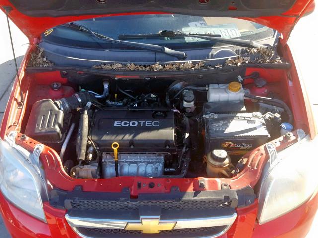 KL1TD5DE0AB115358 - 2010 CHEVROLET AVEO LS RED photo 7